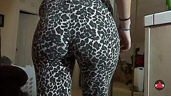 Squeezing Her Tight Butt In Leggings